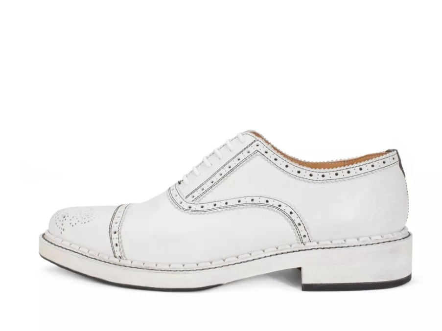 Fluevog Shoes White Modern Brogue Oxfords | Edda Collection