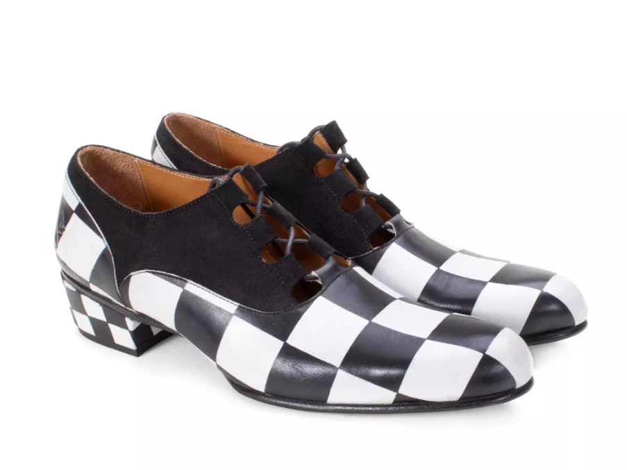 Fluevog Shoes Obero Open Lace-Up Sneakers in Black & White | Stylish Casual Footwear