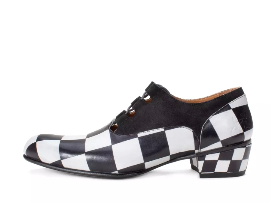 Fluevog Shoes Obero Open Lace-Up Sneakers in Black & White | Stylish Casual Footwear