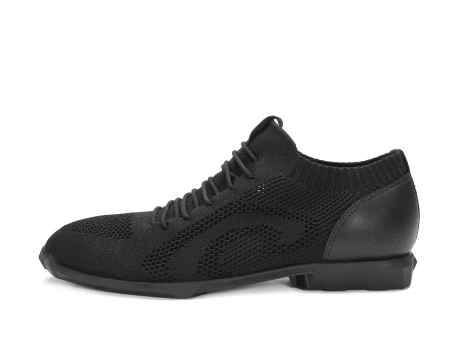 Fluevog Shoes Nova Black Vegan Elastic Lace-Up Sneakers