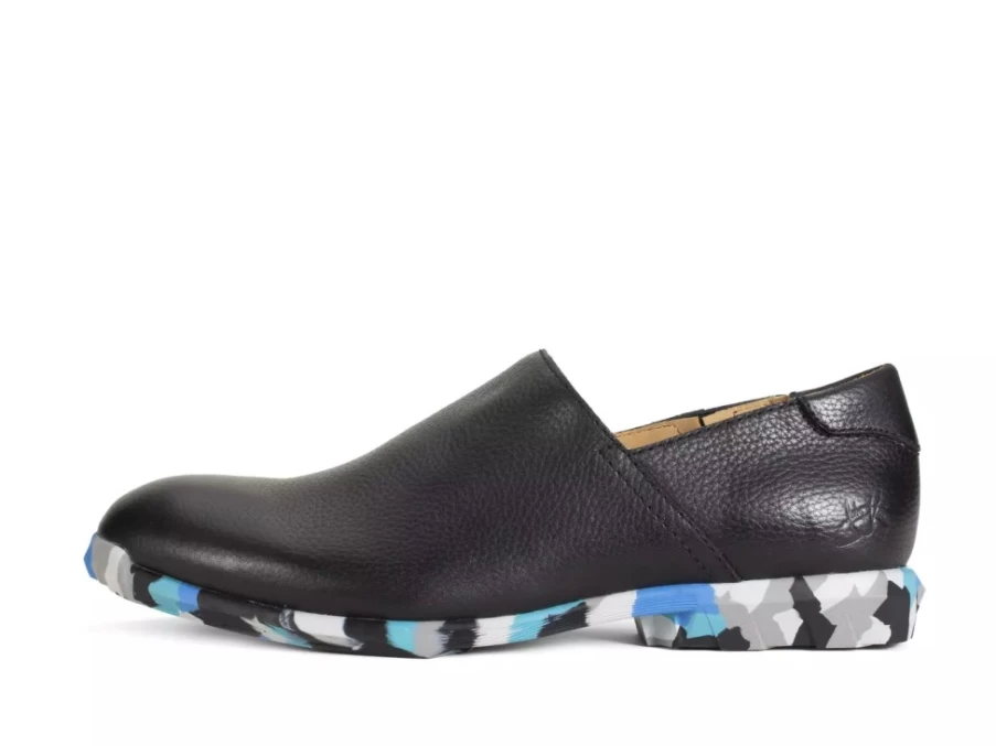 Fluevog Equinox Black Leather Slip-On Shoes for Men & Women | Comfortable & Stylish Loafers