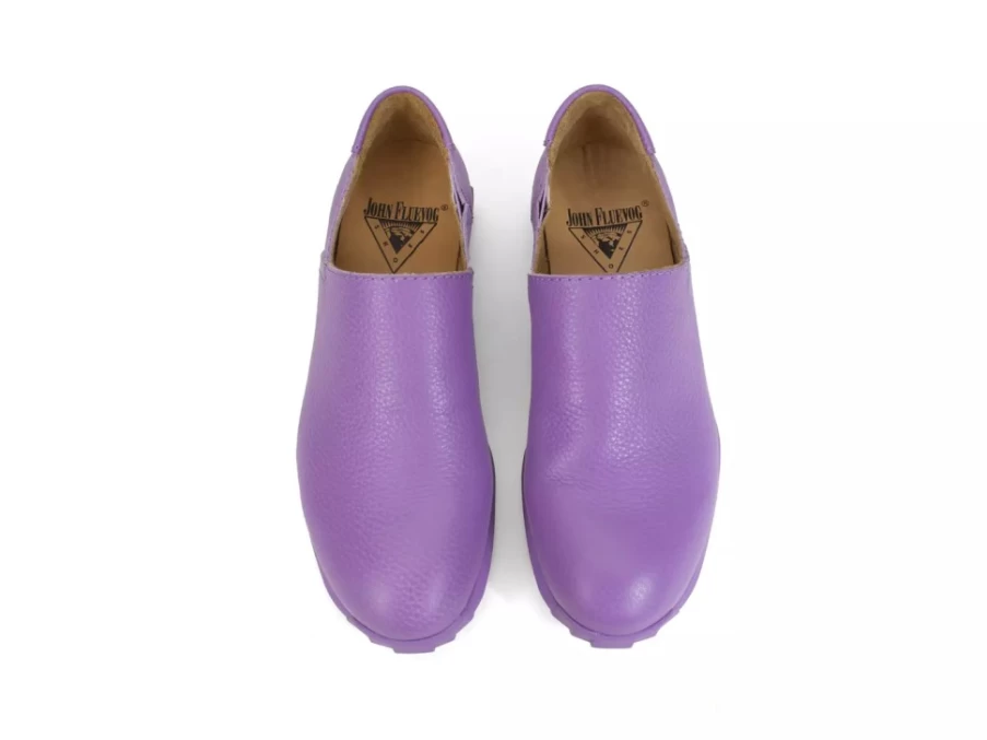Fluevog Shoes Equinox Purple Leather Slip-On Loafers for Men/Women