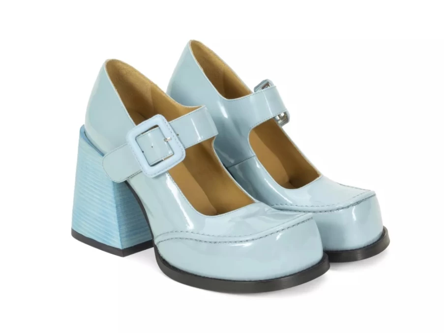Fluevog Shoes Laurie Blue Platform Mary Jane Women's Casual Shoes