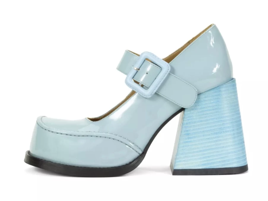 Fluevog Shoes Laurie Blue Platform Mary Jane Women's Casual Shoes