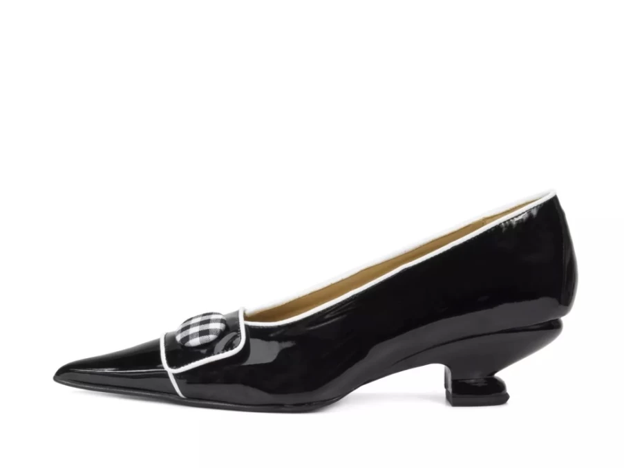 Fluevog Shoes Black Elegant Pump With Button - Stylish Women's Dress Shoes