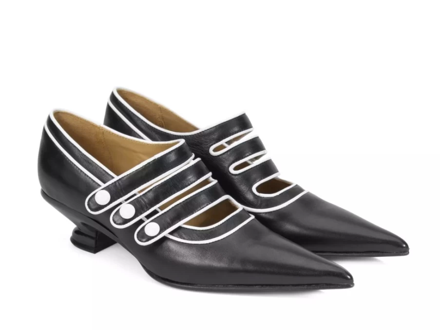 Fluevog Shoes Sheila Triple Strap Black Pump - Stylish Women's Heels
