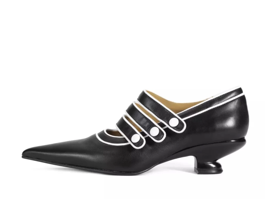Fluevog Shoes Sheila Triple Strap Black Pump - Stylish Women's Heels