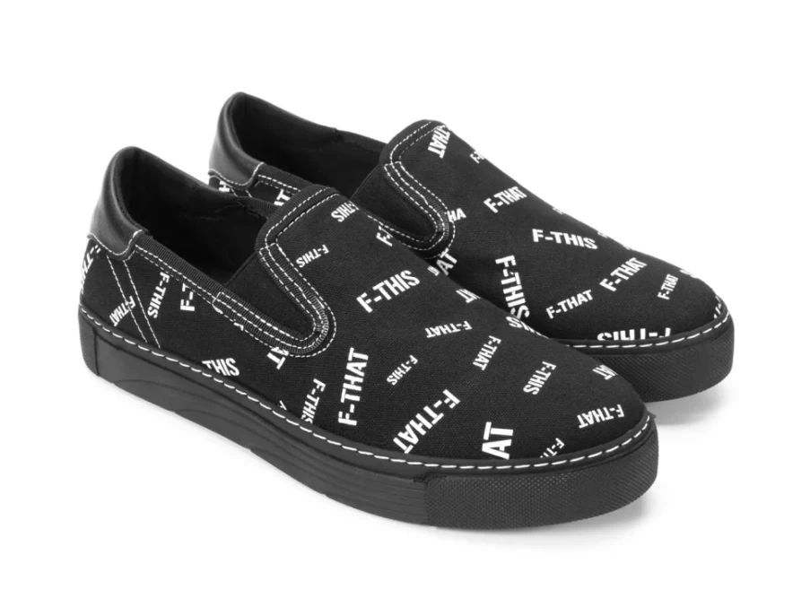 Fluevog Vegan Slip-On Shoes – Black & White Slalom Style for Comfort & Sustainability