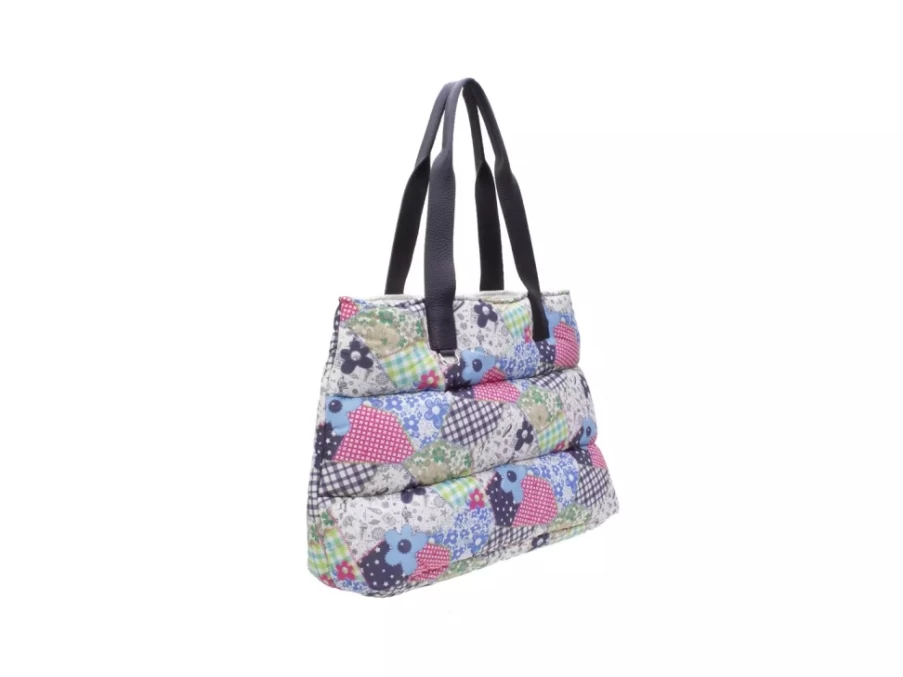Fluevog Shoes Sharona Patchwork Puffy Tote Bag | Stylish & Unique Design
