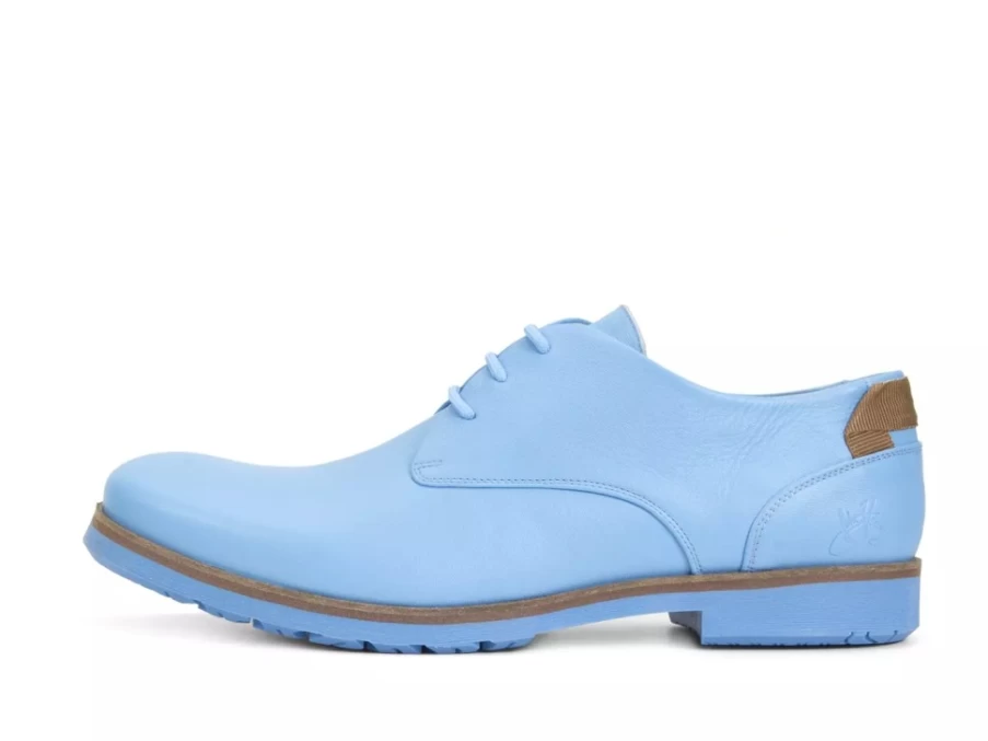 Fluevog Shoes Blue Contrast Derby Shoe | Kenn Style