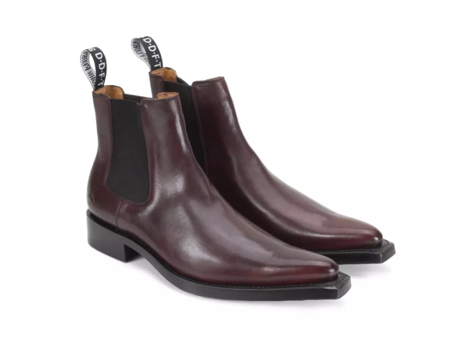 Fluevog Shoes Brown Lyngenfjord Pointed Toe Chelsea Boots for Men/Women