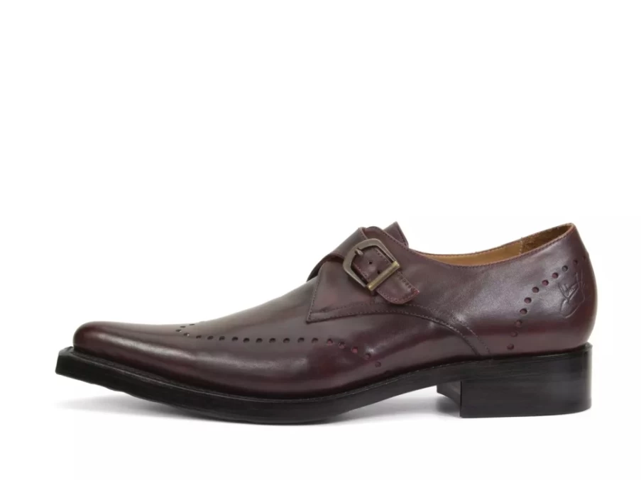 Fluevog Shoes Nordfjord Brown Single Monk Strap Dress Shoes for Men