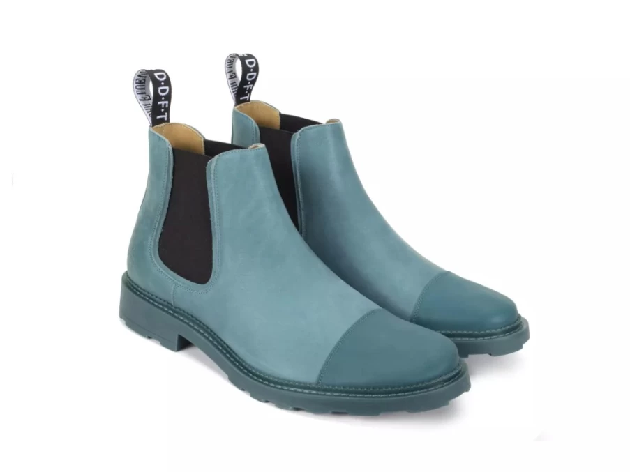 Fluevog Shoes Teal Archie Casual Chelsea Boots for Men/Women