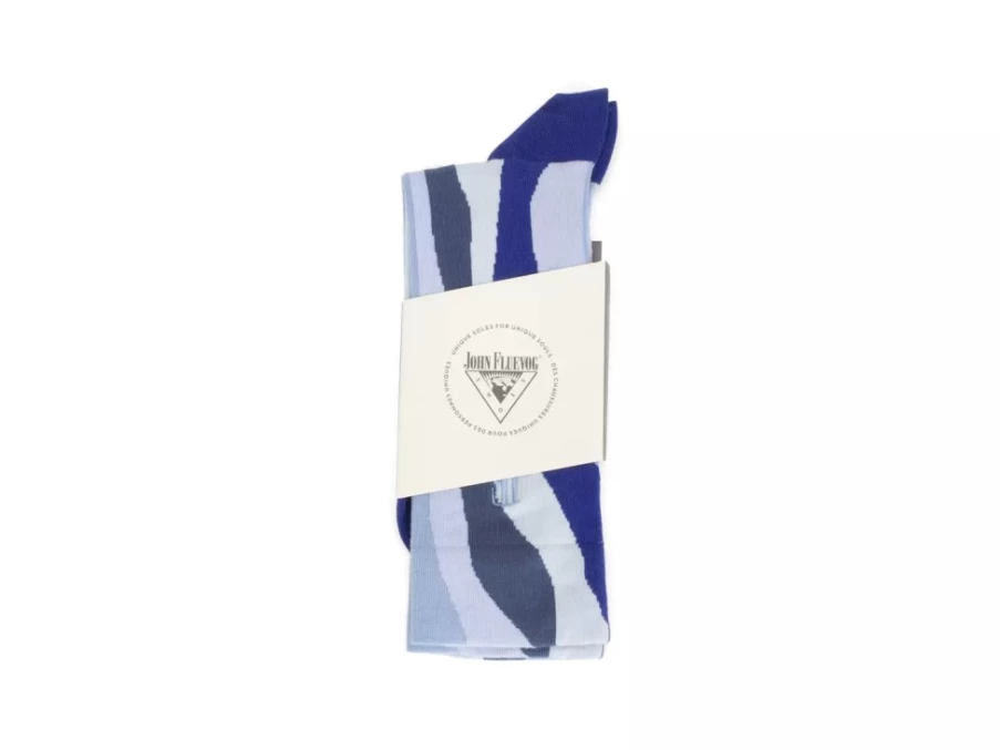 Fluevog Shoes Rogue Vog Colourful Wiggle Socks - Blue Combo Style