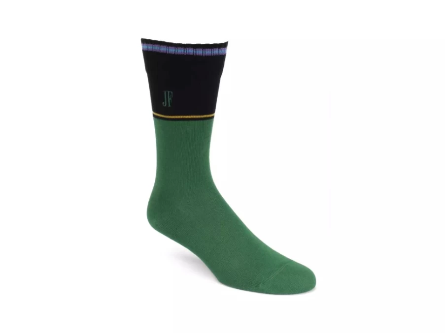 Fluevog Shoes Green/Black Thick Colourblock Socks | Citta Vog Socks