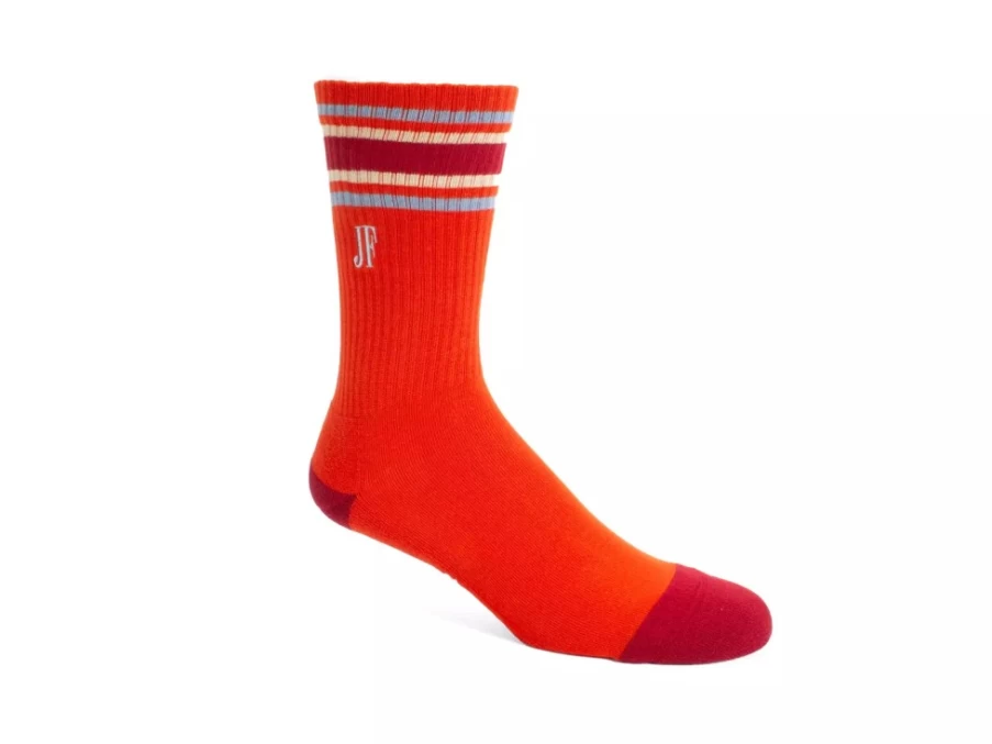 Fluevog Shoes Red Colourblock Varsity Sock | Bandit Style Athletic Socks